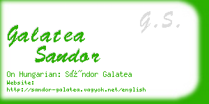 galatea sandor business card